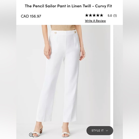 Ann Taylor  curvy linen twill sailor pants Nwt - Picture 3 of 3